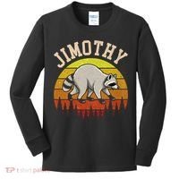 Jimothy The Raccoon Retro Sunset Kids Long Sleeve Shirt thumb 0