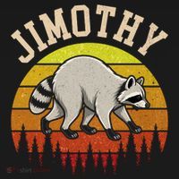 Jimothy The Raccoon Retro Sunset Kids T-Shirt thumb 4