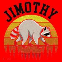 Jimothy The Raccoon Retro Sunset Santa Hat thumb 1