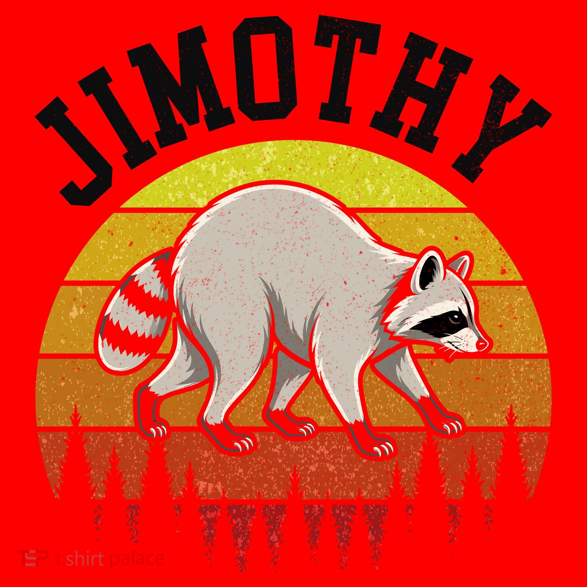 Jimothy The Raccoon Retro Sunset Santa Hat