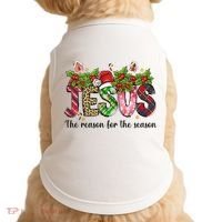 Jesus The Reason For The Season Christian Christmas God  Doggie Tank thumb 0