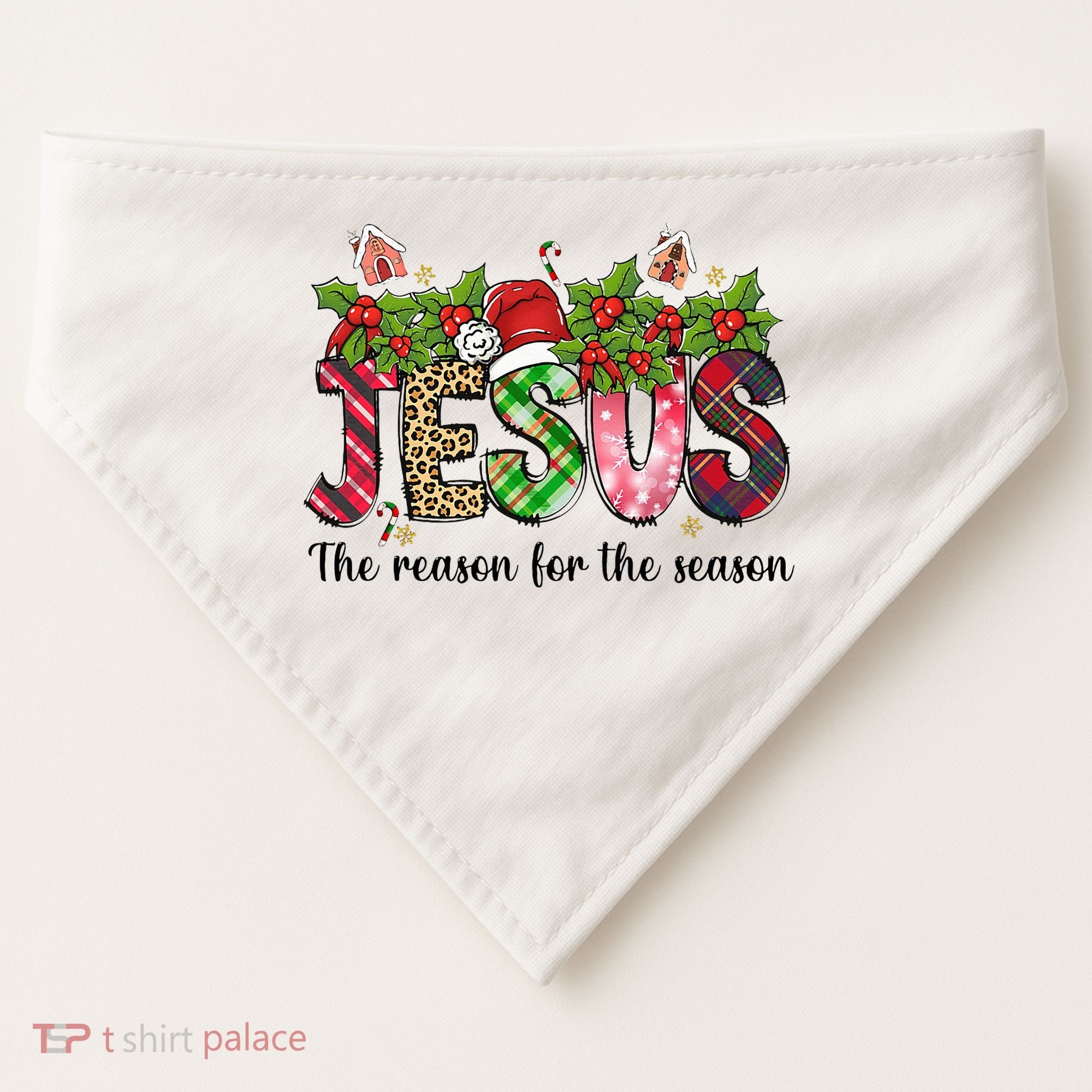 Jesus The Reason For The Season Christian Christmas God  USA-Made Doggie Bandana