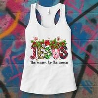 Jesus The Reason For The Season Christian Christmas God  Women's Tank Top thumb 3