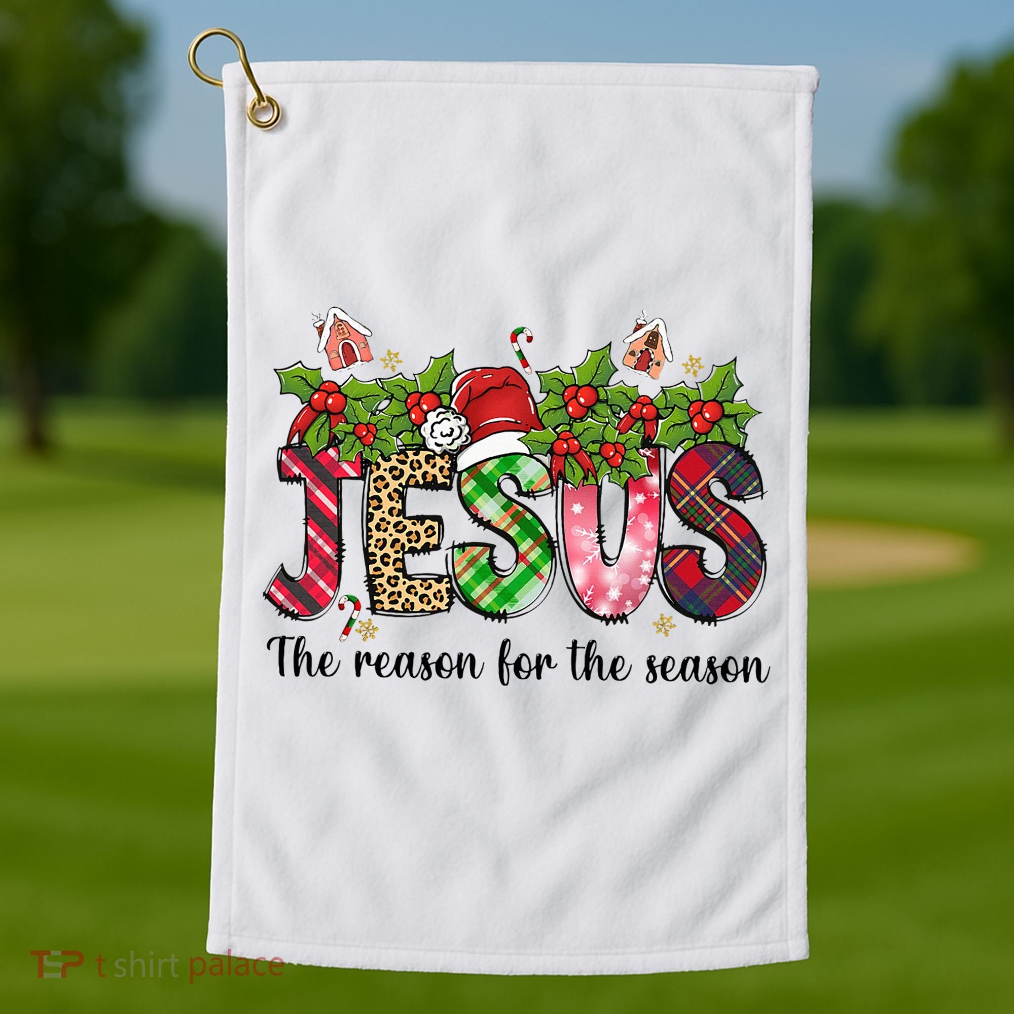 Jesus The Reason For The Season Christian Christmas God  Golf Towel