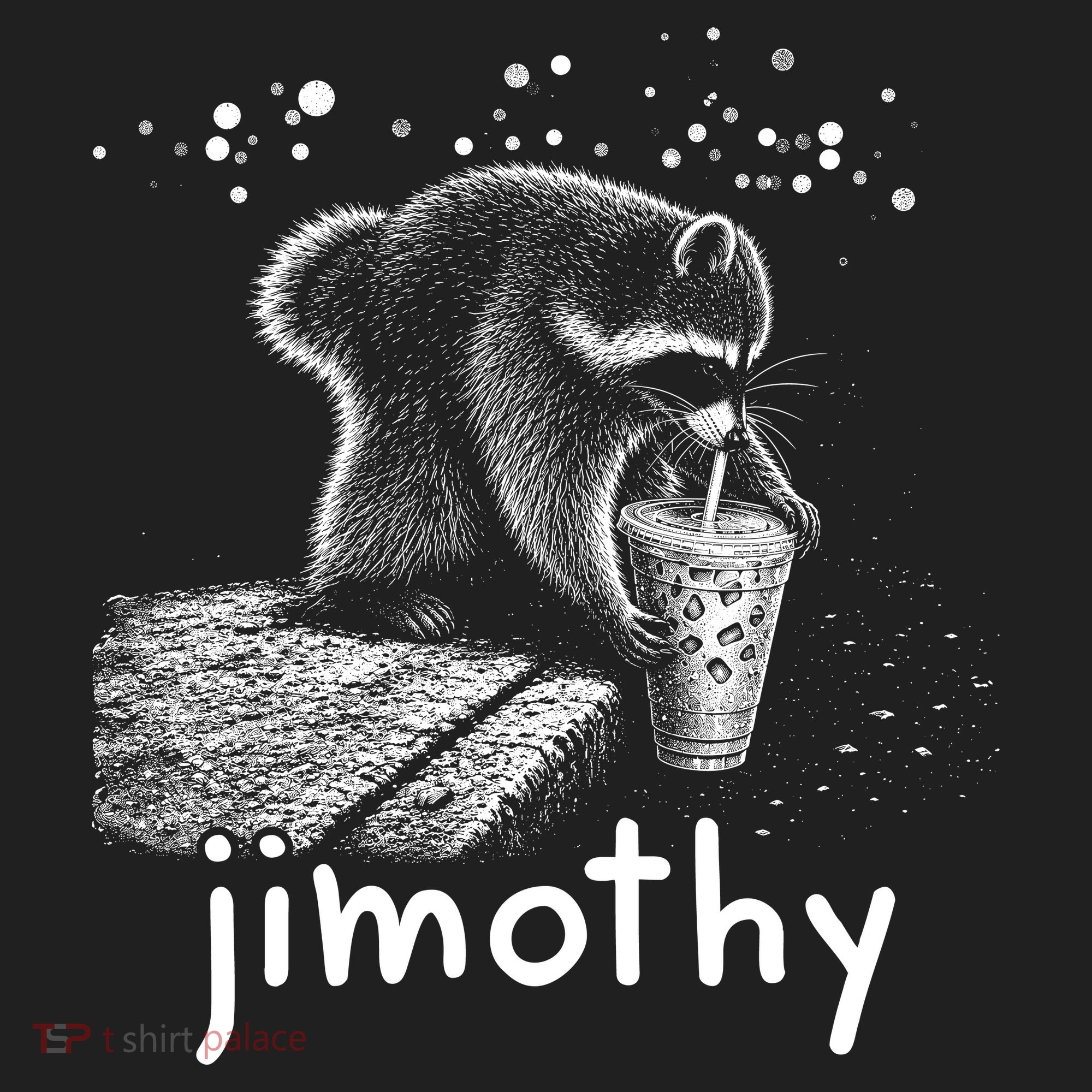 Jimothy The Raccoon Enjoying A Ice Coffee Drink Hat