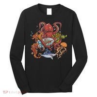Jellyfish Turtle Seahorse Shark Octopus Ocean Animal Long Sleeve Shirt thumb 0