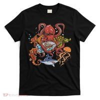 Jellyfish Turtle Seahorse Shark Octopus Ocean Animal T-Shirt thumb 0