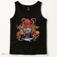 Jellyfish Turtle Seahorse Shark Octopus Ocean Animal Tank Top thumb 2