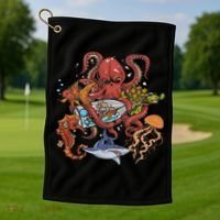 Jellyfish Turtle Seahorse Shark Octopus Ocean Animal Golf Towel thumb 1