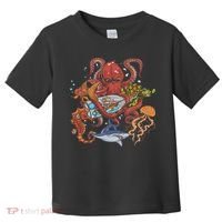 Jellyfish Turtle Seahorse Shark Octopus Ocean Animal Toddler T-Shirt thumb 0