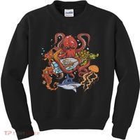 Jellyfish Turtle Seahorse Shark Octopus Ocean Animal Kids Sweatshirt thumb 0
