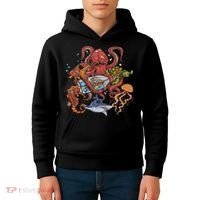 Jellyfish Turtle Seahorse Shark Octopus Ocean Animal Kids Hoodie thumb 4
