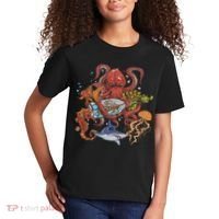 Jellyfish Turtle Seahorse Shark Octopus Ocean Animal Kids T-Shirt thumb 2