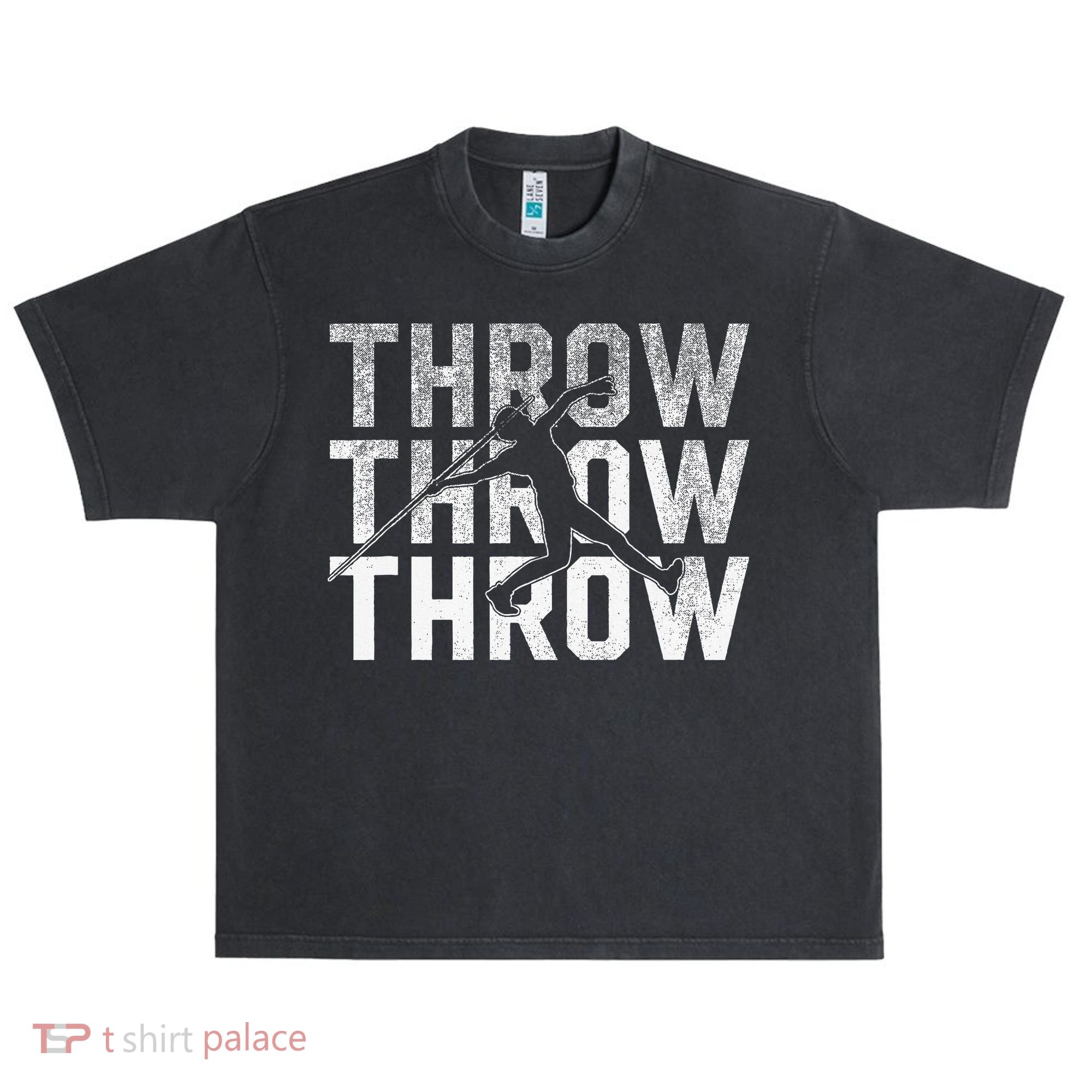 Javelin Throw Sports Thrower Athlete Track Urban Oversized Heavyweight T-Shirt