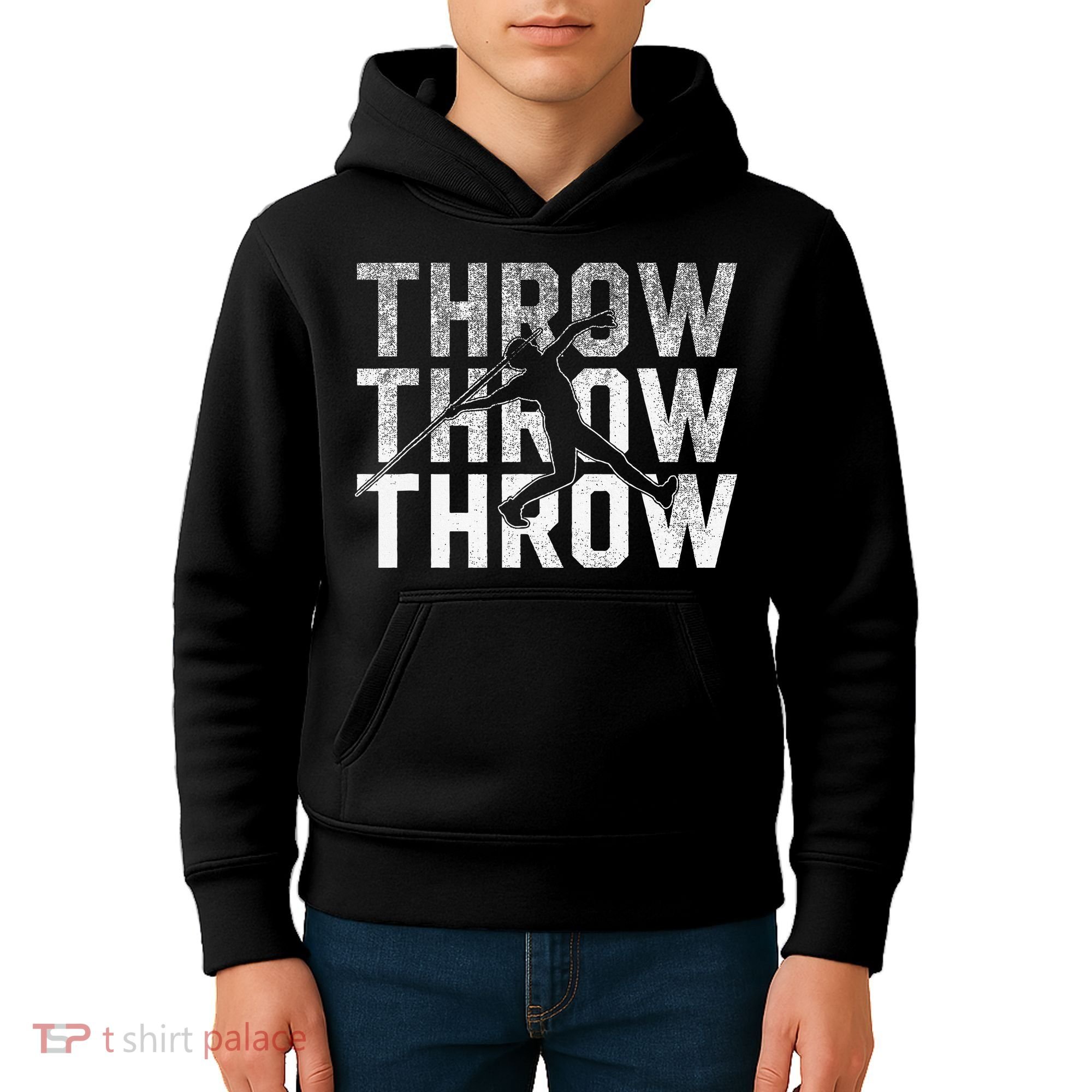 Javelin Throw Sports Thrower Athlete Track Kids Hoodie