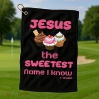 Jesus The Sweetest Name I Know Golf Towel thumb 1