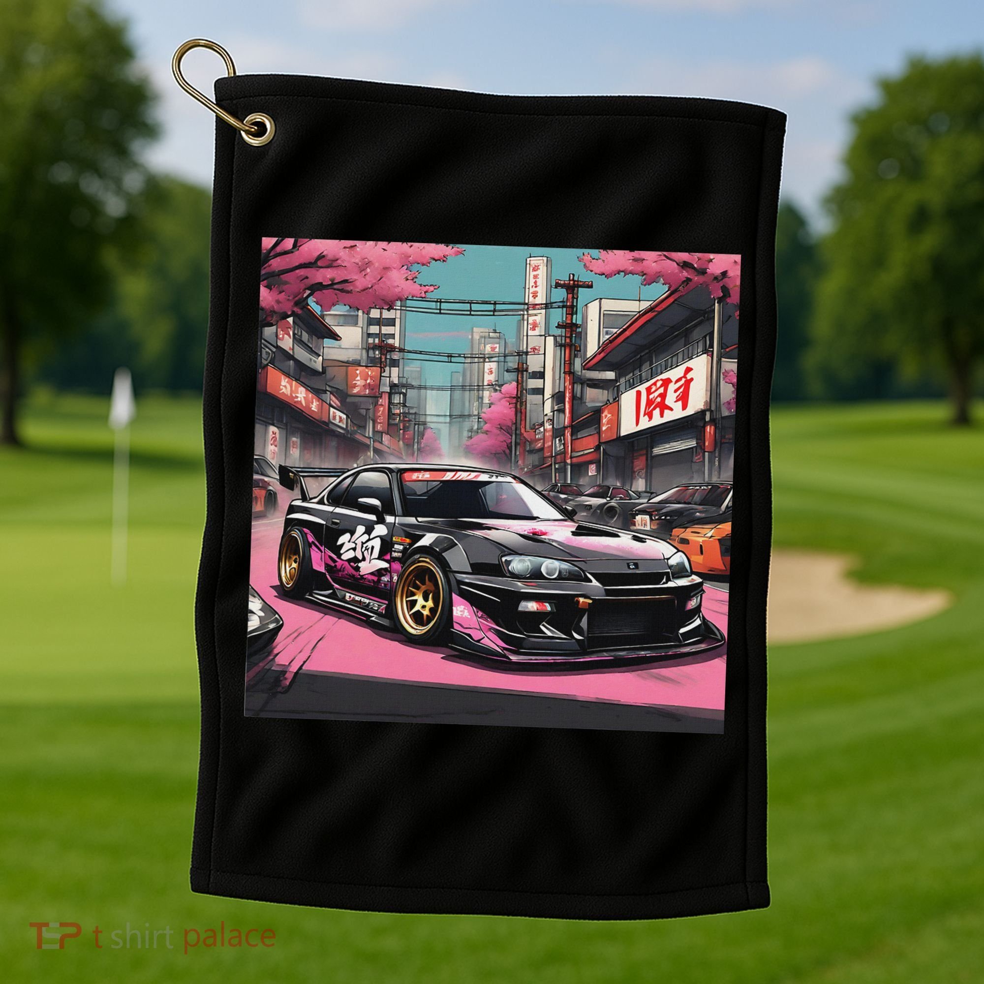 Jdm Tokyo Skyline Retro Japanese Race Car Drift Tuning Gift Golf Towel