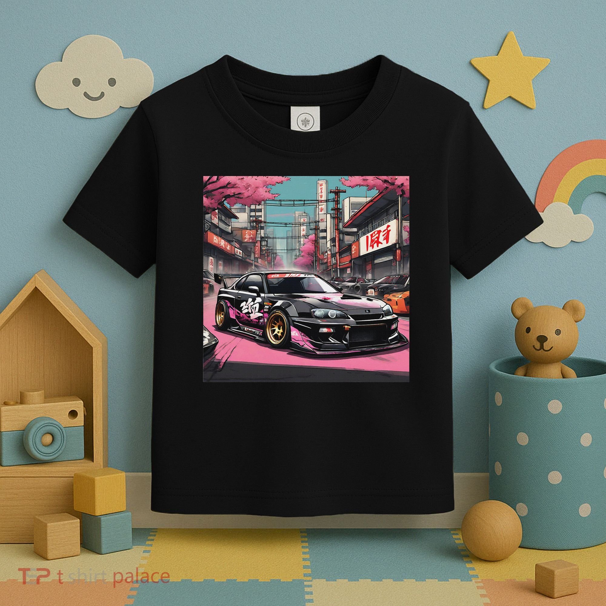 Jdm Tokyo Skyline Retro Japanese Race Car Drift Tuning Gift Toddler T-Shirt