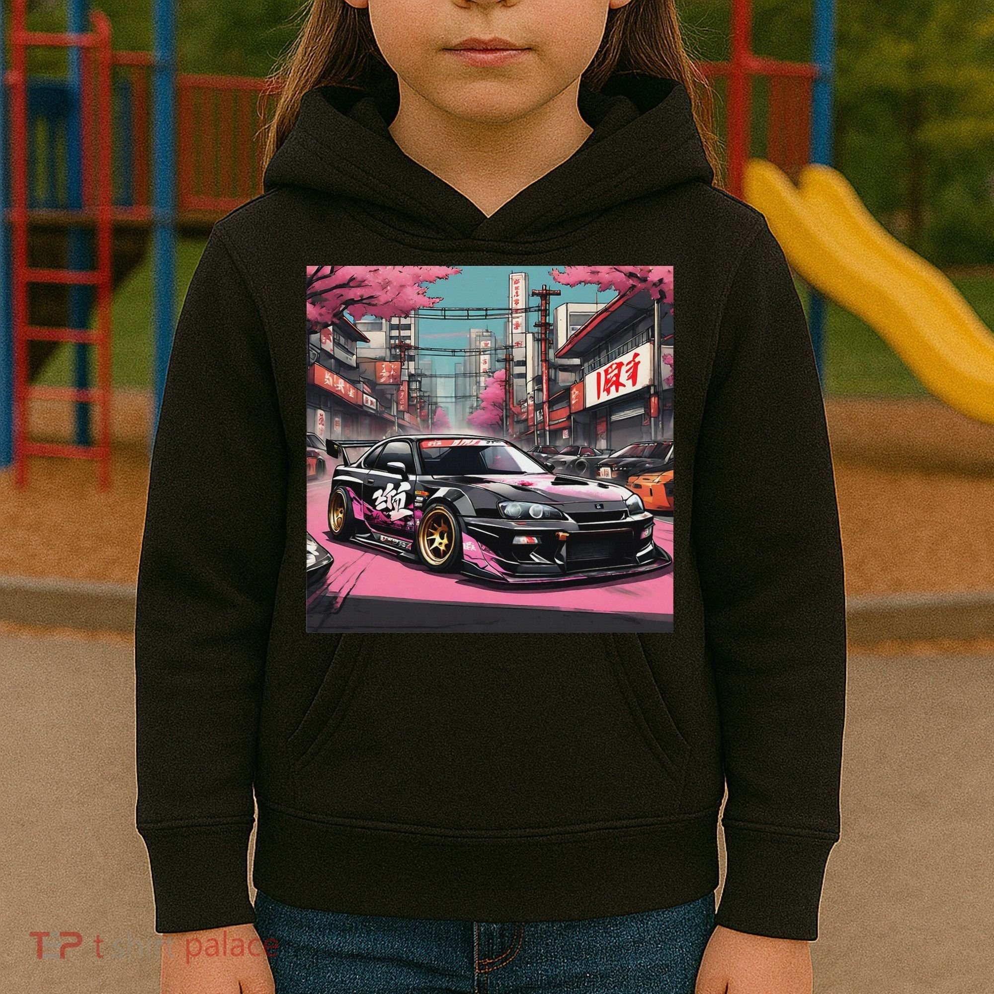 Jdm Tokyo Skyline Retro Japanese Race Car Drift Tuning Gift Kids Hoodie