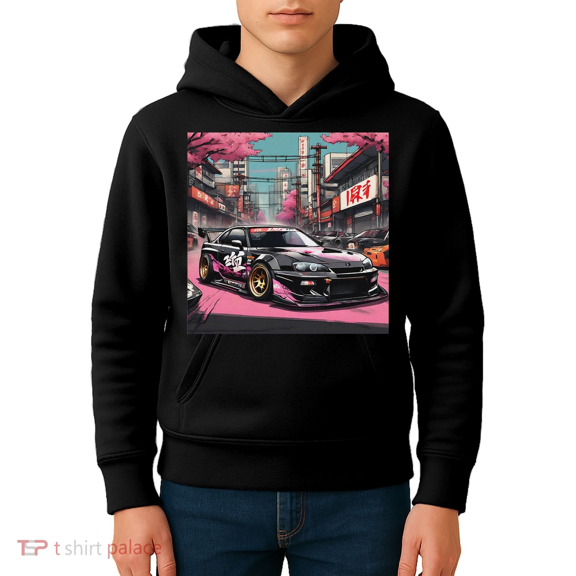 Jdm Tokyo Skyline Retro Japanese Race Car Drift Tuning Gift Kids Hoodie