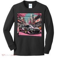 Jdm Tokyo Skyline Retro Japanese Race Car Drift Tuning Gift Kids Long Sleeve Shirt thumb 0