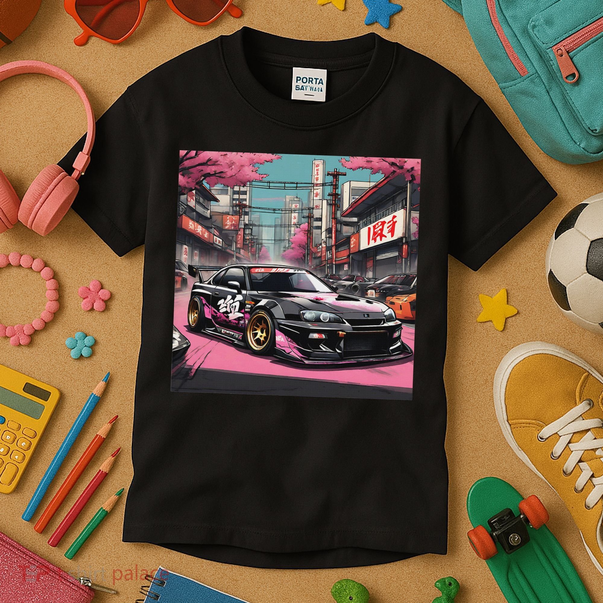 Jdm Tokyo Skyline Retro Japanese Race Car Drift Tuning Gift Kids T-Shirt