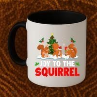 Joy To The Squirrel Christmas Santa Elf Reindeer Squirrel Meaningful Gift Coffee Mug thumb 2