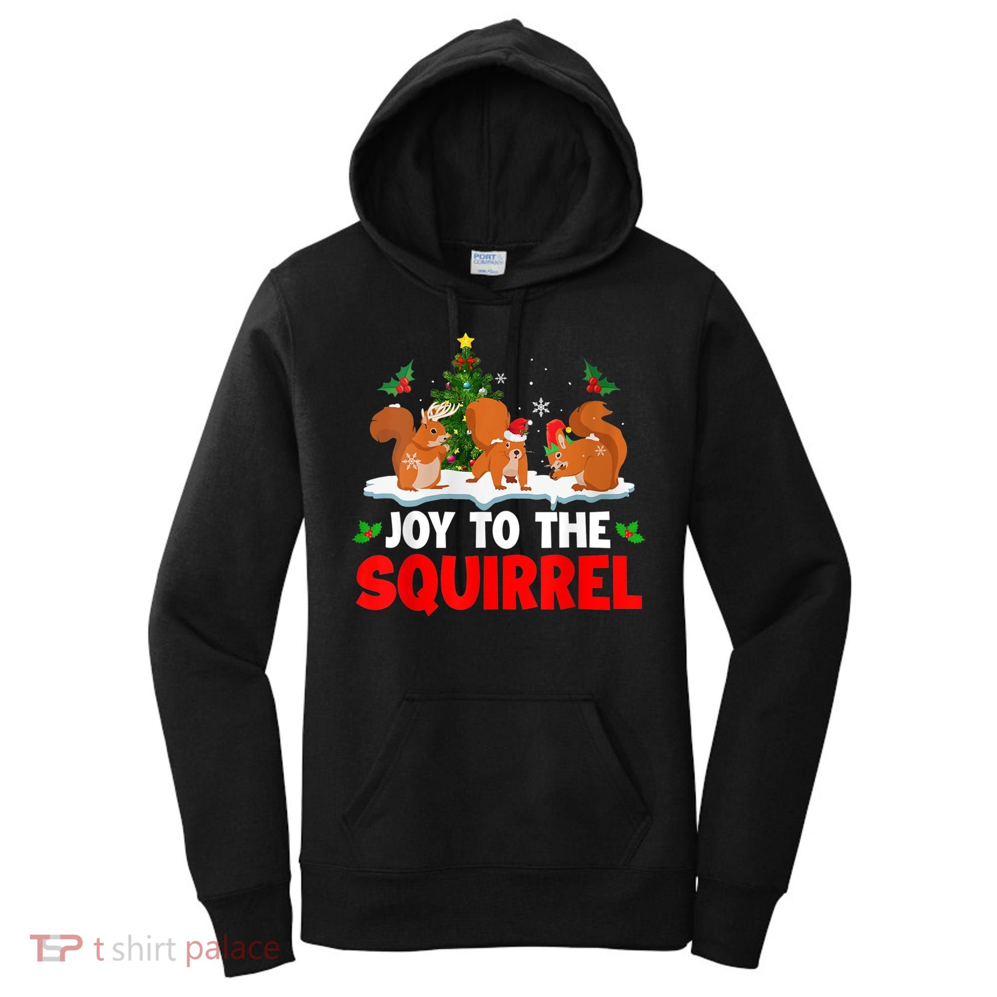 Joy To The Squirrel Christmas Santa Elf Reindeer Squirrel Meaningful Gift Women's Hoodie