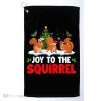 Joy To The Squirrel Christmas Santa Elf Reindeer Squirrel Meaningful Gift Golf Towel thumb 0