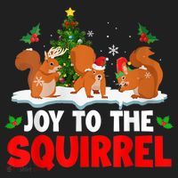 Joy To The Squirrel Christmas Santa Elf Reindeer Squirrel Meaningful Gift Golf Towel thumb 3