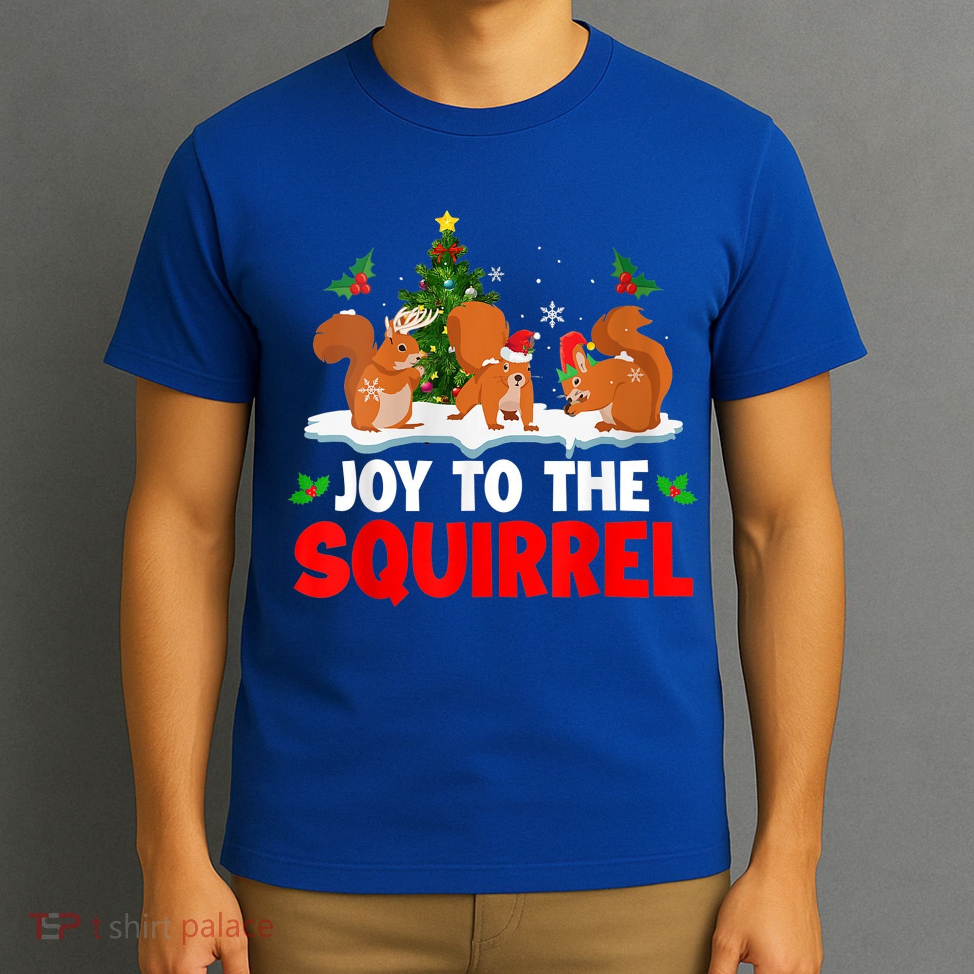 Joy To The Squirrel Christmas Santa Elf Reindeer Squirrel Meaningful Gift T-Shirt