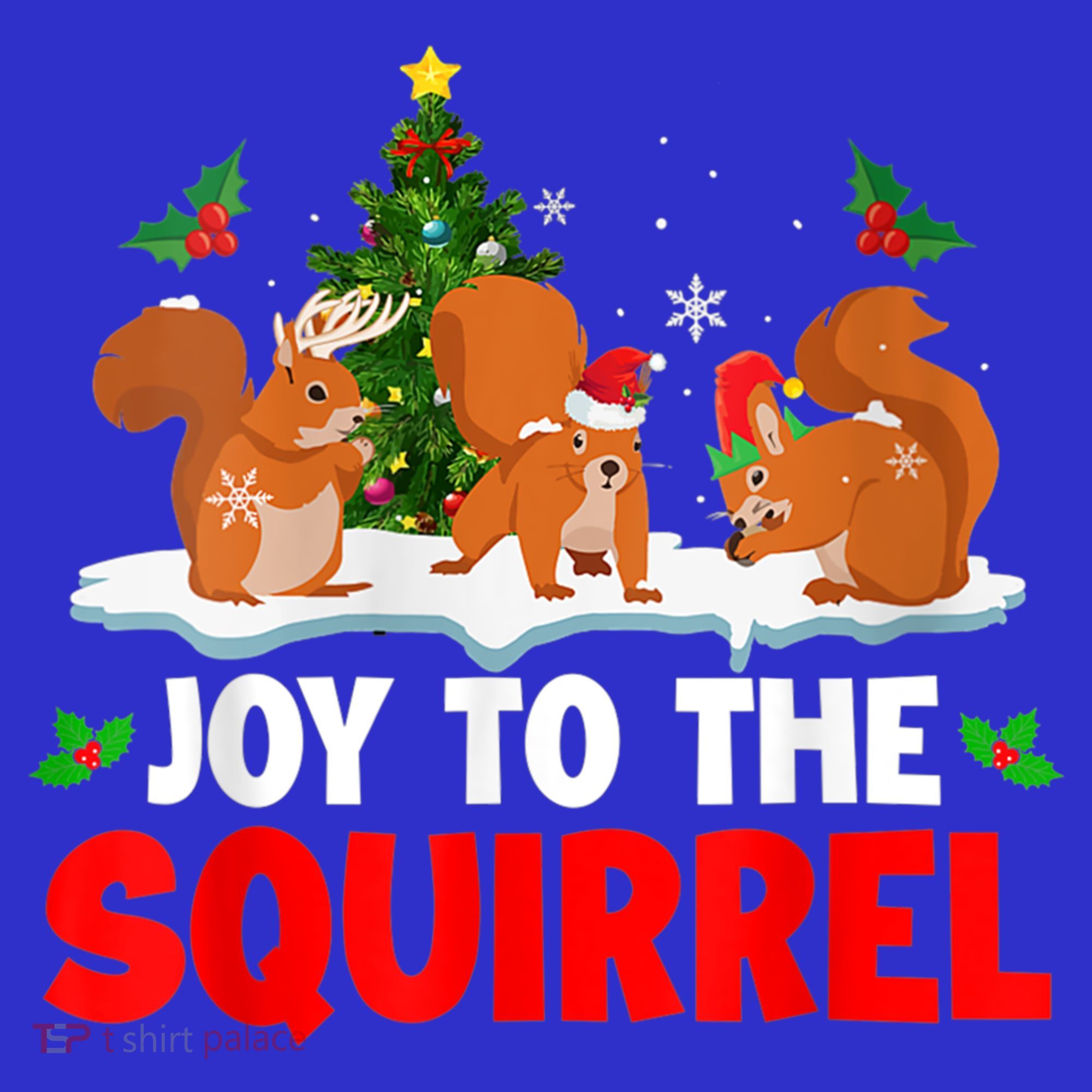 Joy To The Squirrel Christmas Santa Elf Reindeer Squirrel Meaningful Gift Coaster
