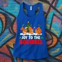 Joy To The Squirrel Christmas Santa Elf Reindeer Squirrel Meaningful Gift Women's Tank Top thumb 3
