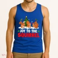 Joy To The Squirrel Christmas Santa Elf Reindeer Squirrel Meaningful Gift Tank Top thumb 3