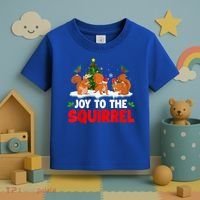 Joy To The Squirrel Christmas Santa Elf Reindeer Squirrel Meaningful Gift Toddler T-Shirt thumb 3