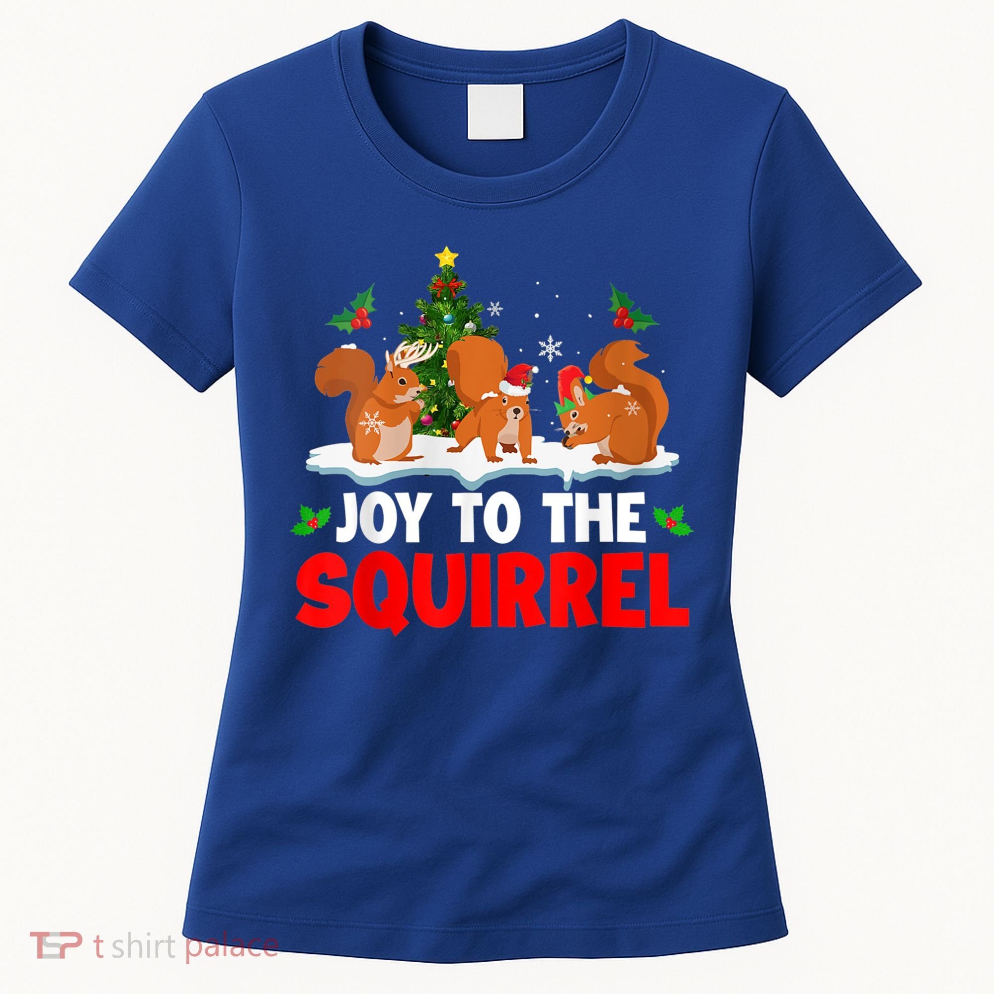 Joy To The Squirrel Christmas Santa Elf Reindeer Squirrel Meaningful Gift Women's T-Shirt