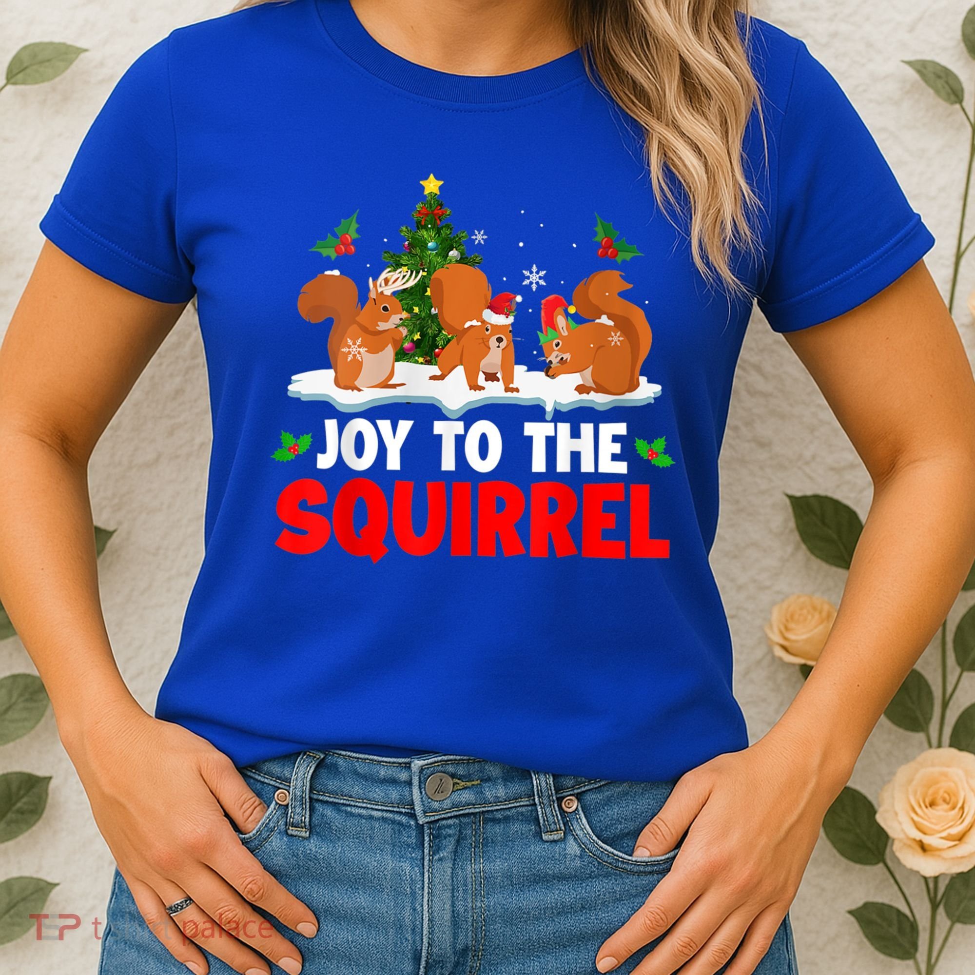 Joy To The Squirrel Christmas Santa Elf Reindeer Squirrel Meaningful Gift Women's T-Shirt