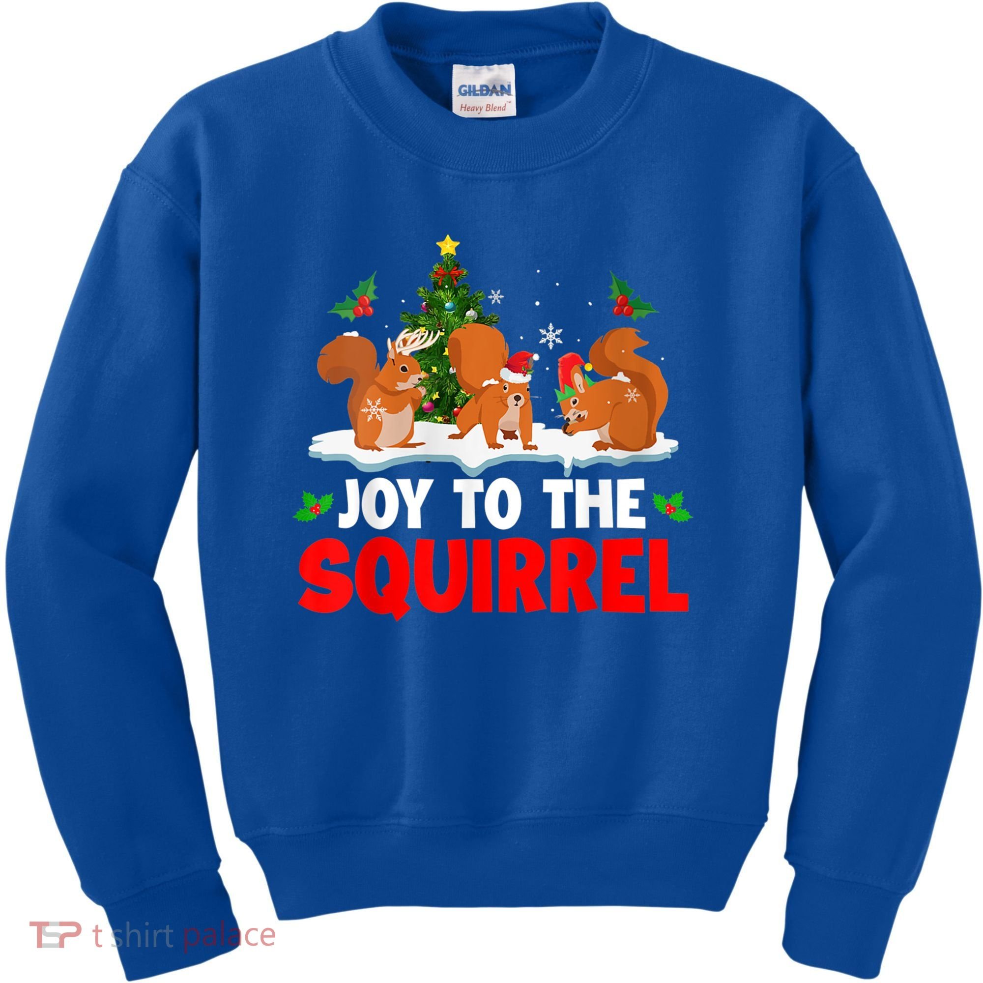 Joy To The Squirrel Christmas Santa Elf Reindeer Squirrel Meaningful Gift Kids Sweatshirt
