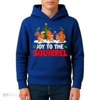 Joy To The Squirrel Christmas Santa Elf Reindeer Squirrel Meaningful Gift Kids Hoodie thumb 4