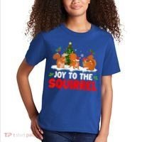 Joy To The Squirrel Christmas Santa Elf Reindeer Squirrel Meaningful Gift Kids T-Shirt thumb 2