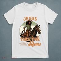 Jesus Take The Reins Christian Black Cowgirl Western T-Shirt thumb 5