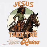 Jesus Take The Reins Christian Black Cowgirl Western T-Shirt thumb 7