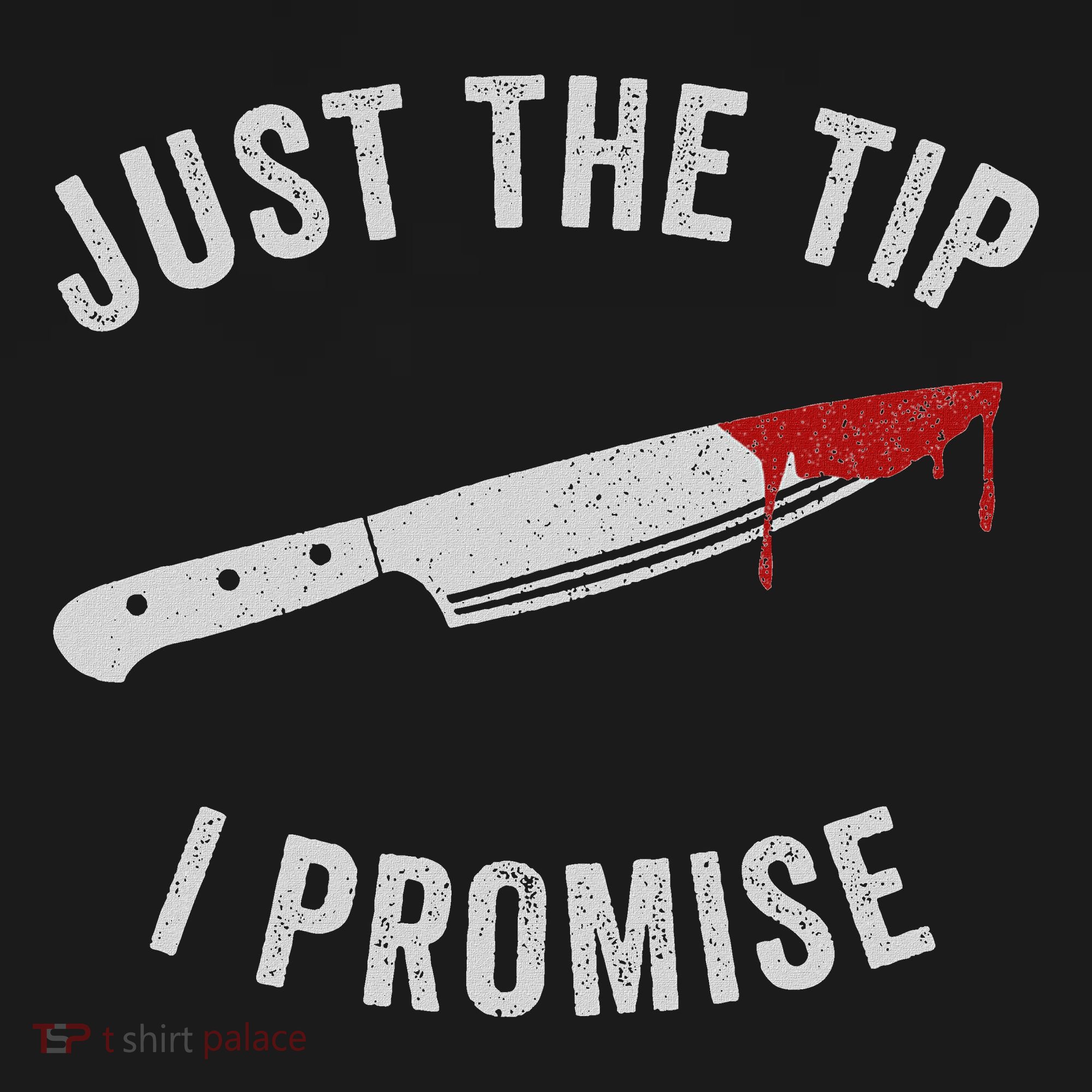 Just The Tip I Promise Spooky Horror Scary Bloody Costume Women's T-Shirt