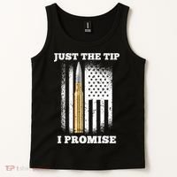 Just The Tip I Promise Gun Ammo Lovers Veteran US Flag Tank Top thumb 2