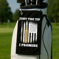Just The Tip I Promise Gun Ammo Lovers Veteran US Flag Golf Towel thumb 2