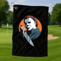 Just The Tip I Promise Horror Character Halloween Killer Golf Towel thumb 1
