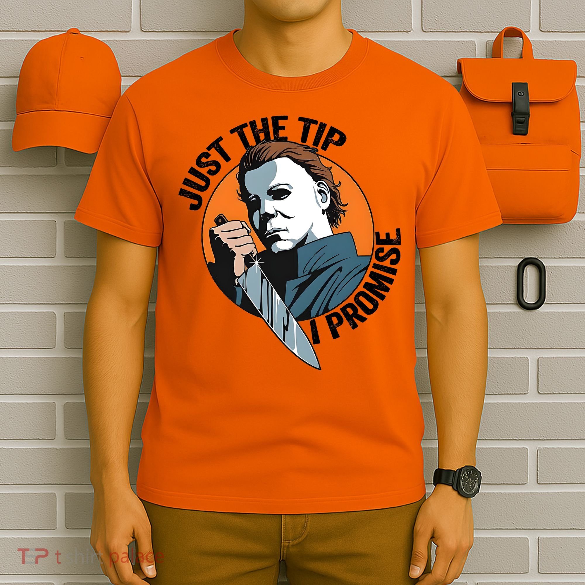 Just The Tip I Promise Horror Character Halloween Killer T-Shirt