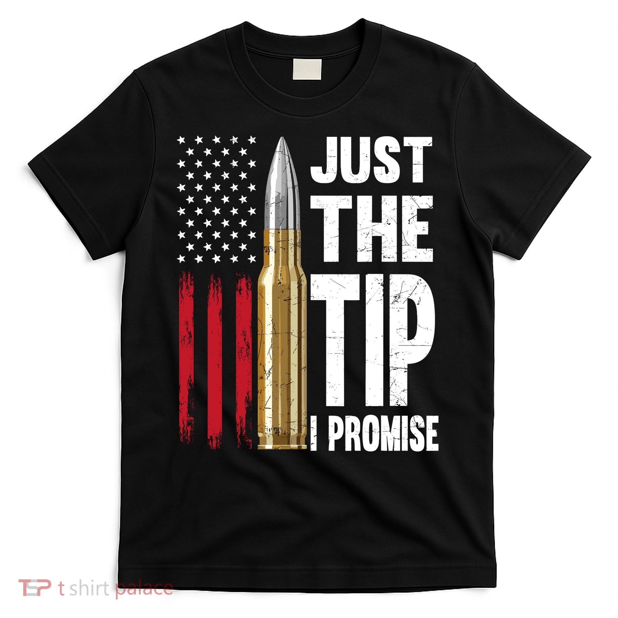 Just The Tip I Promise Bullet American Flag Gun Lovers T-Shirt