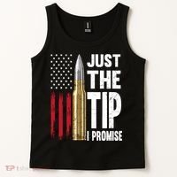 Just The Tip I Promise Bullet American Flag Gun Lovers Tank Top thumb 2