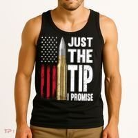 Just The Tip I Promise Bullet American Flag Gun Lovers Tank Top thumb 3